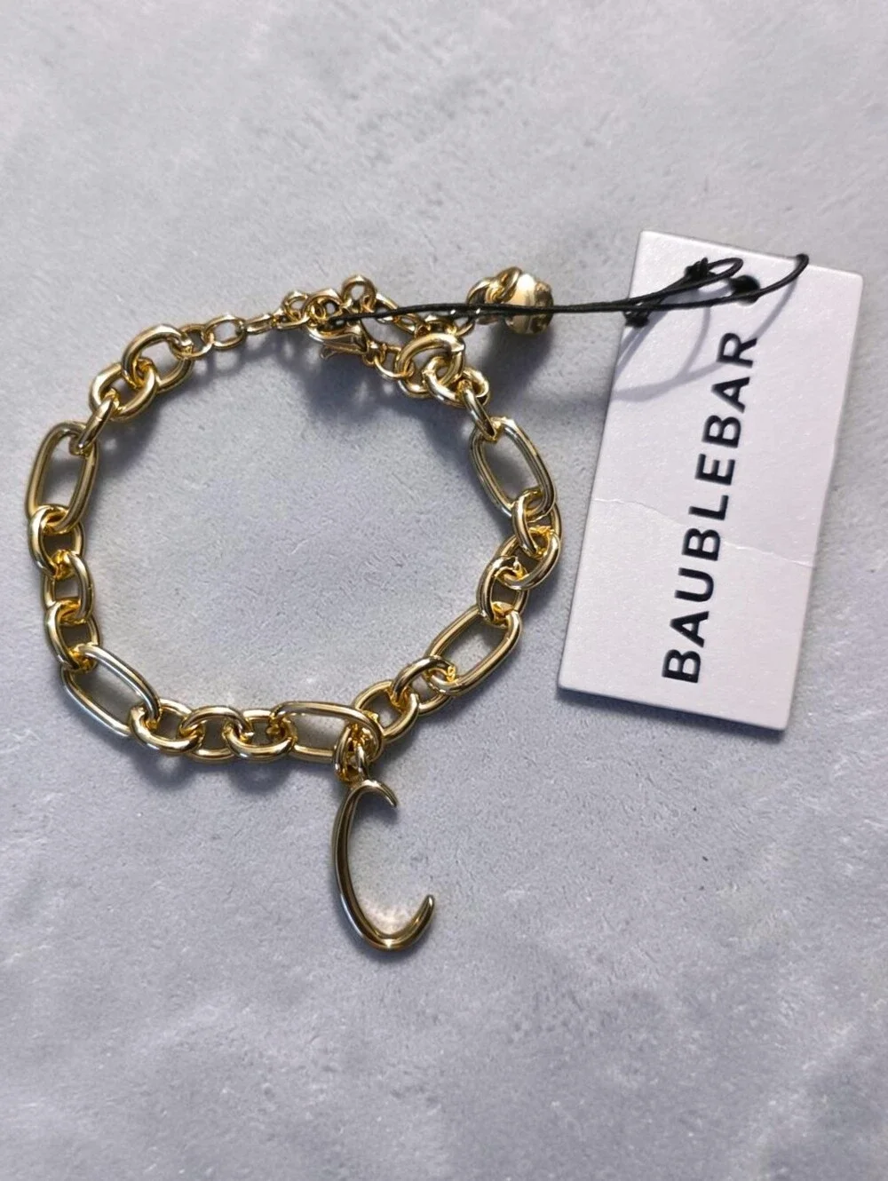 BaubleBar Gold Initial Charm Bracelet - You Choose D, R, C